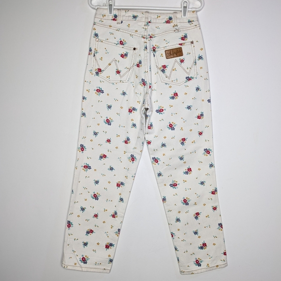 Billabong X Wrangler White Red Yellow Floral Denim Jean 25 - Picture 7 of 12